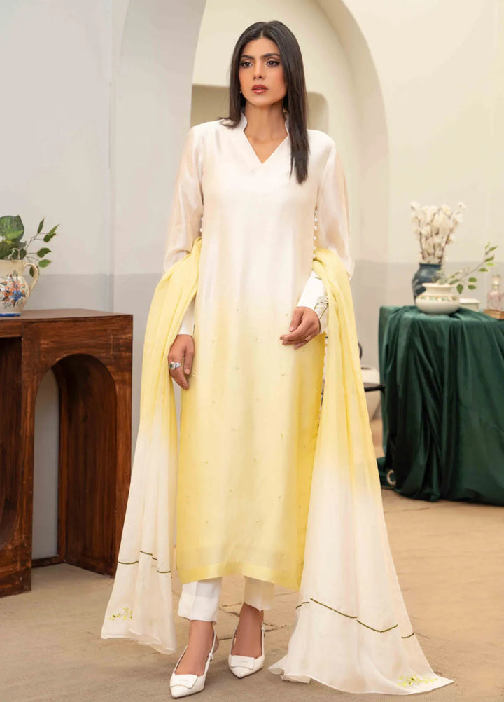 Louis by Hadia Batool Pret Embroidered Mirror Silk 3 Piece Suit Diana