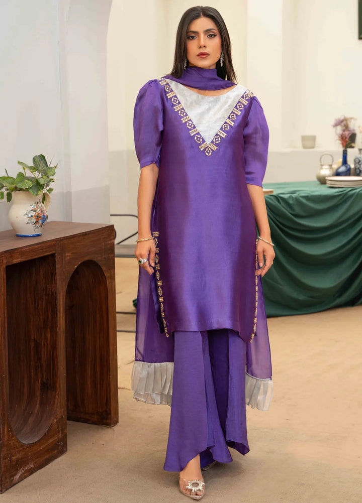 Louis by Hadia Batool Pret Embroidered Mirror Silk 3 Piece Suit Jessie