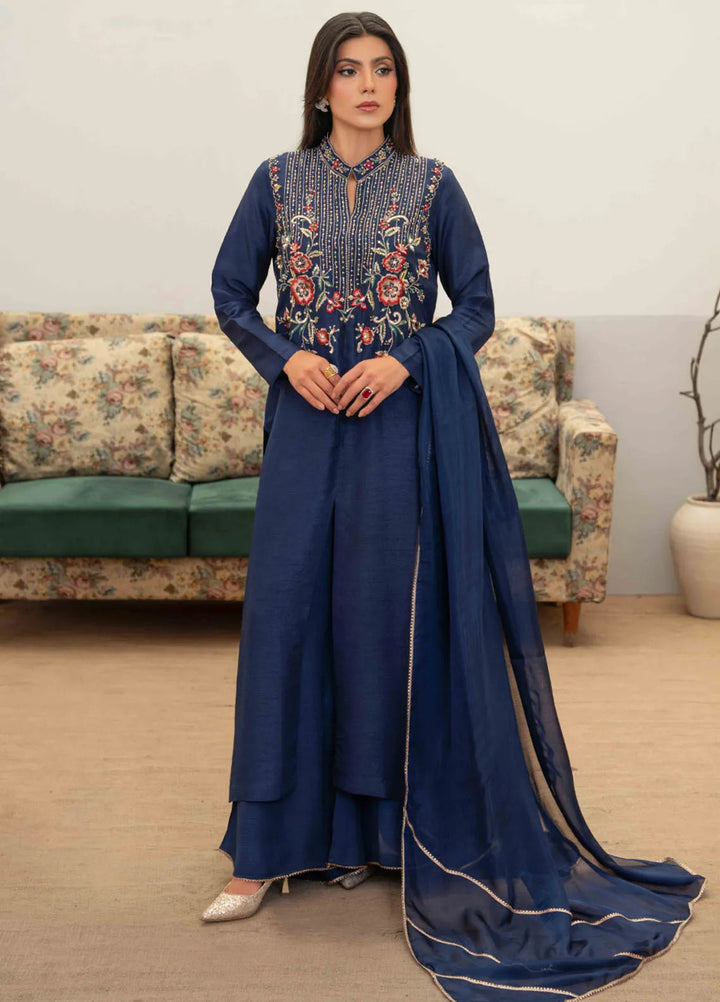Louis by Hadia Batool Pret Embroidered Raw Silk 3 Piece Suit Dixie