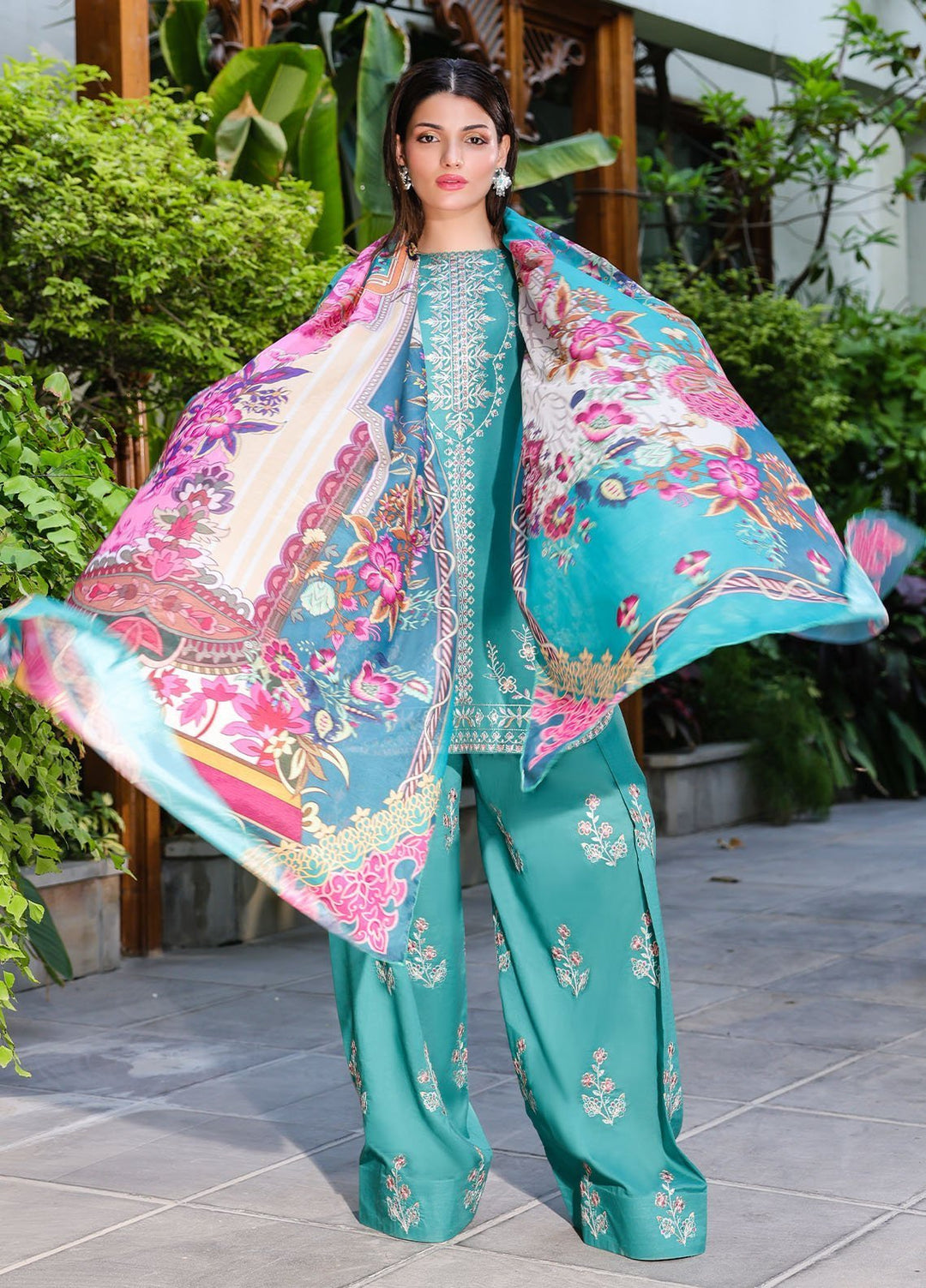 Lovent by Sahane Pret Embroidered Lawn 3 Piece Suit ME23009 Verdelia