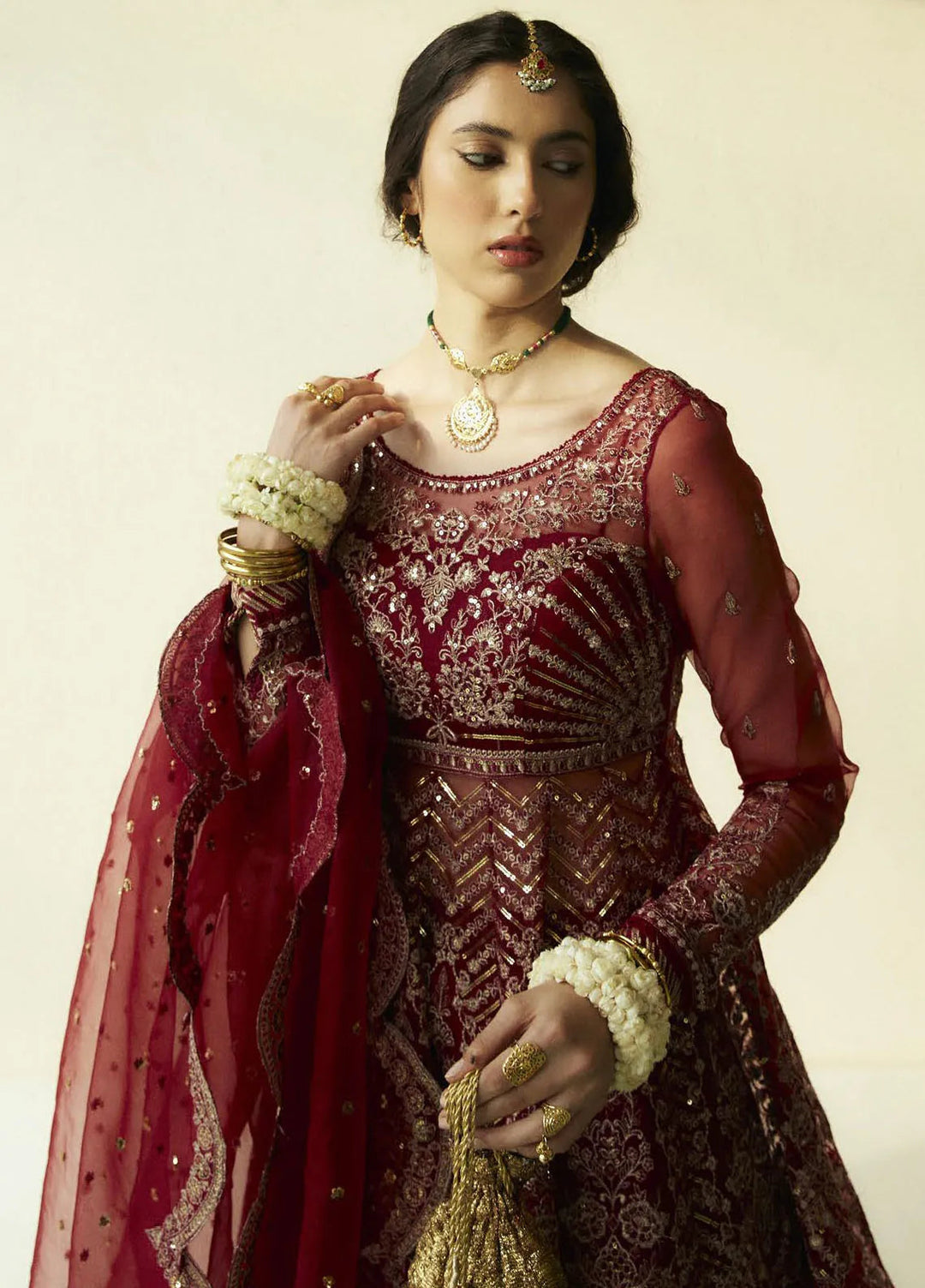 Lovent by Zara Shahjahan Embroidered Organza Suits Unstitched 4 Piece ZS25IW D3 Cherie - Wedding Collection