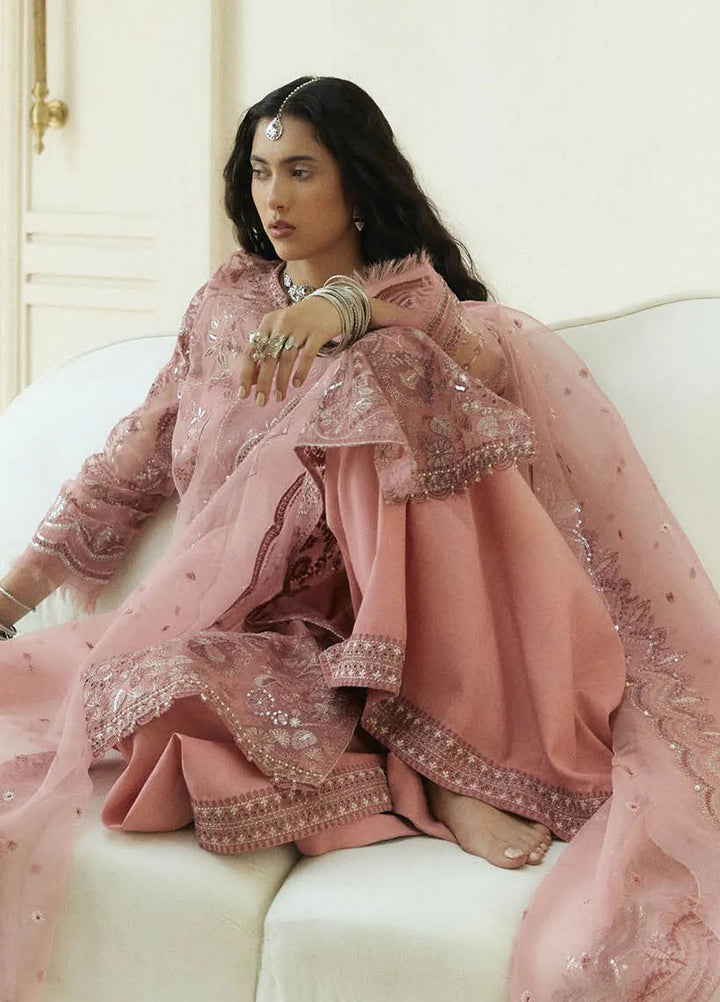 Lovent by Zara Shahjahan Embroidered Organza Suits Unstitched 4 Piece ZS25IW D4 Bisou - Wedding Collection