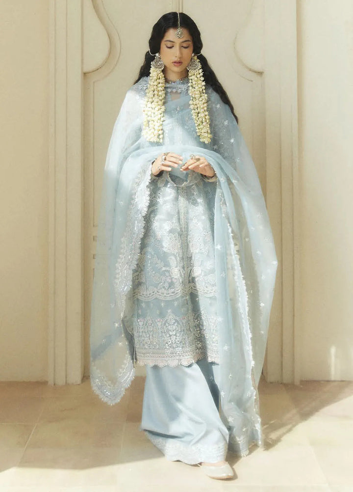 Lovent by Zara Shahjahan Embroidered Organza Suits Unstitched 4 Piece ZS25IW D5 Ciel - Wedding Collection
