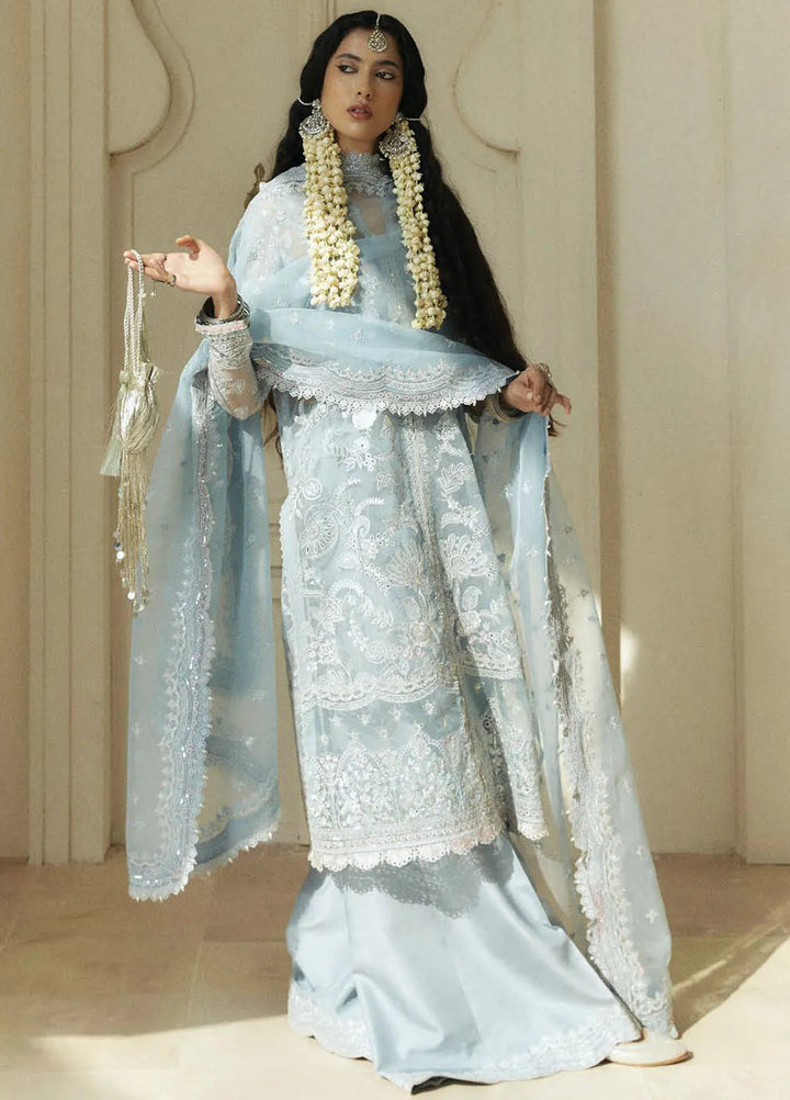 Lovent by Zara Shahjahan Embroidered Organza Suits Unstitched 4 Piece ZS25IW D5 Ciel - Wedding Collection