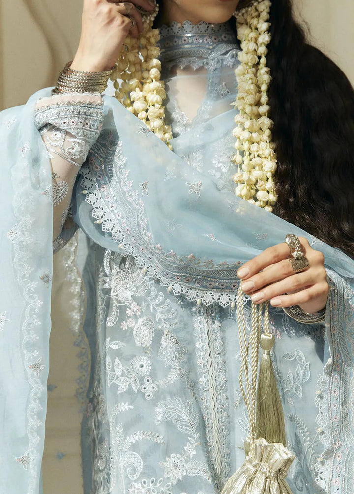 Lovent by Zara Shahjahan Embroidered Organza Suits Unstitched 4 Piece ZS25IW D5 Ciel - Wedding Collection