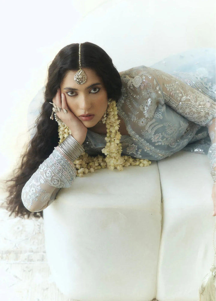 Lovent by Zara Shahjahan Embroidered Organza Suits Unstitched 4 Piece ZS25IW D5 Ciel - Wedding Collection