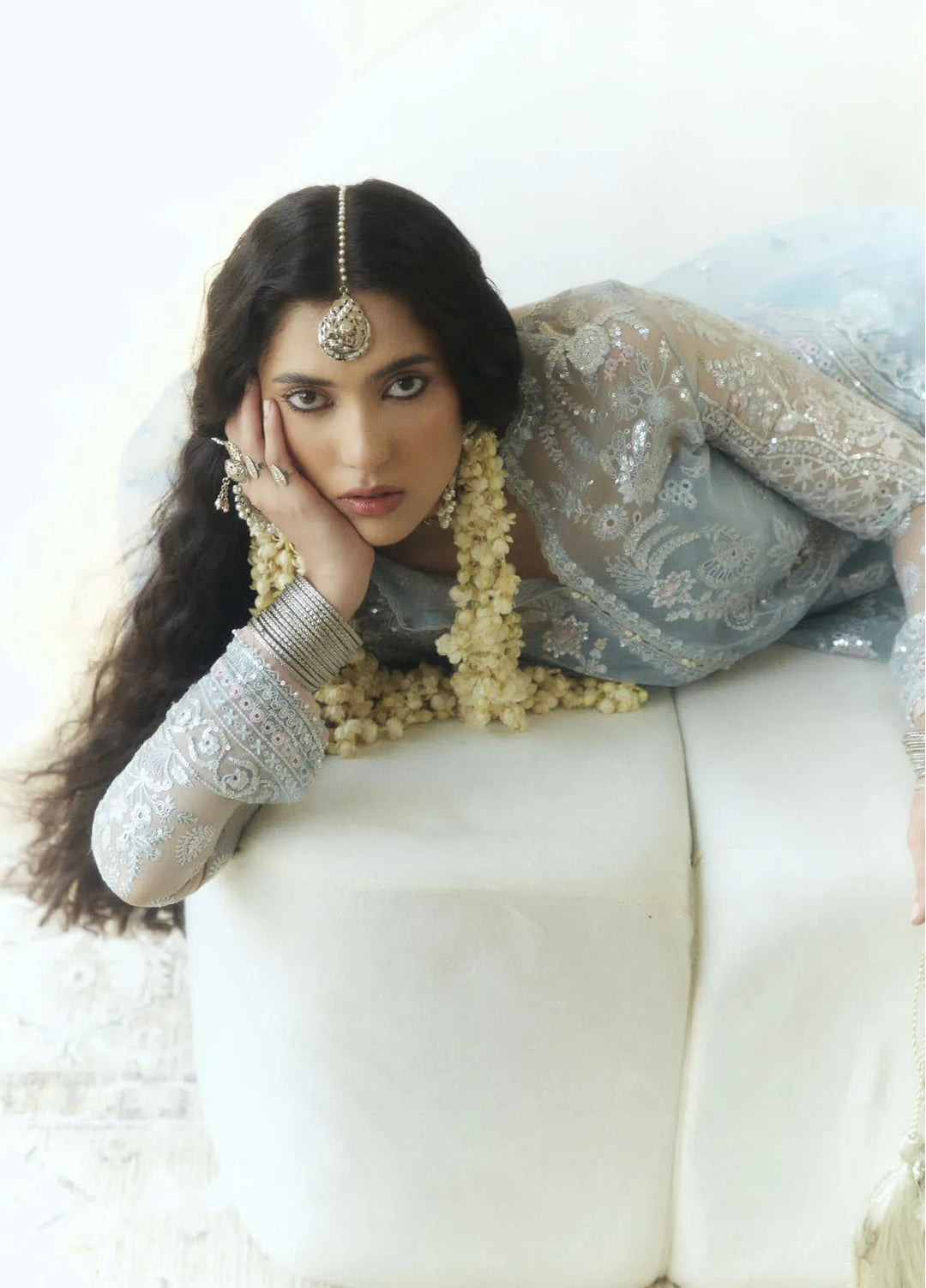 Lovent by Zara Shahjahan Embroidered Organza Suits Unstitched 4 Piece ZS25IW D5 Ciel - Wedding Collection