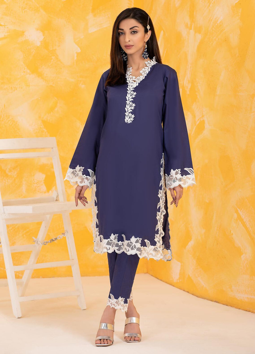 Lakhany Pret Embroidered  Cambric 2 Piece LSM22RTW LSM-2808 Navy Blue