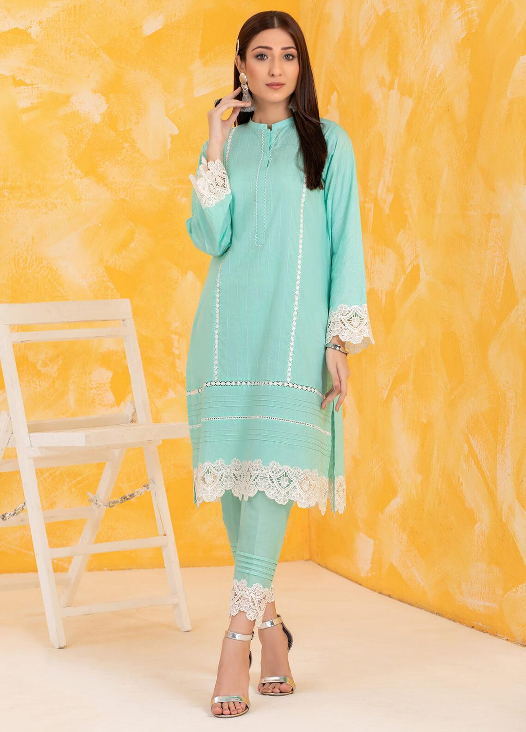 Lakhany Pret Embroidered  Cambric 2 Piece LSM22RTW LSM-2809 Light Sea Green