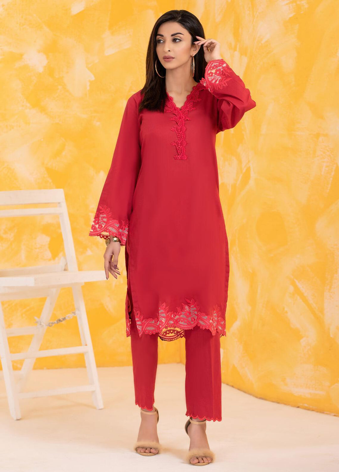 Lakhany Pret Embroidered  Cambric 2 Piece LSM22RTW LSM-2810 Red