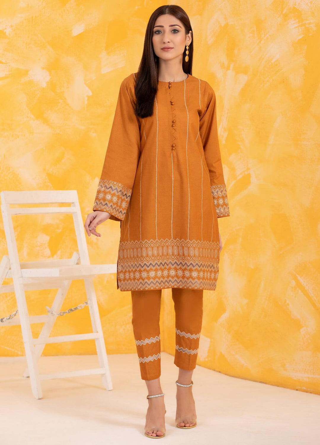 Lakhany Pret Embroidered  Cambric 2 Piece LSM22RTW LSM-2811 Mustard