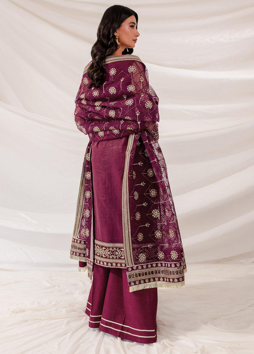 Lumiere By Farasha Embroidered Net Suits Unstitched 3 Piece FSH23LM D-02 Sheryl - Luxury Collection