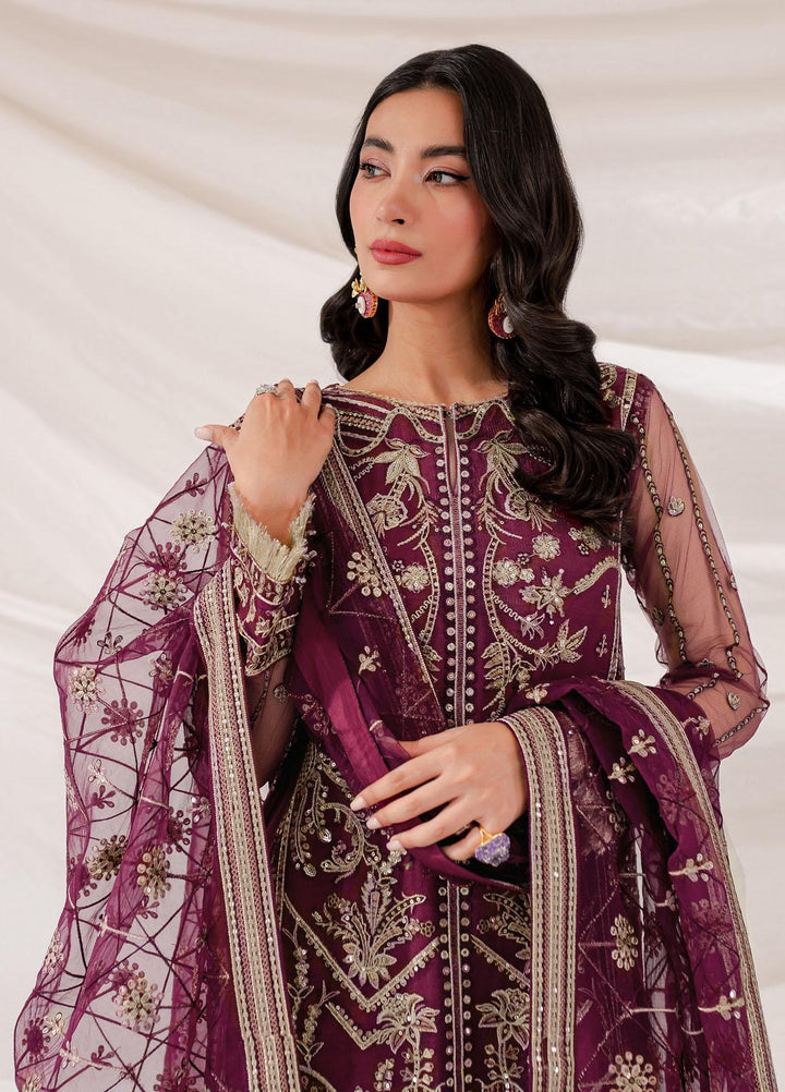 Lumiere By Farasha Embroidered Net Suits Unstitched 3 Piece FSH23LM D-02 Sheryl - Luxury Collection
