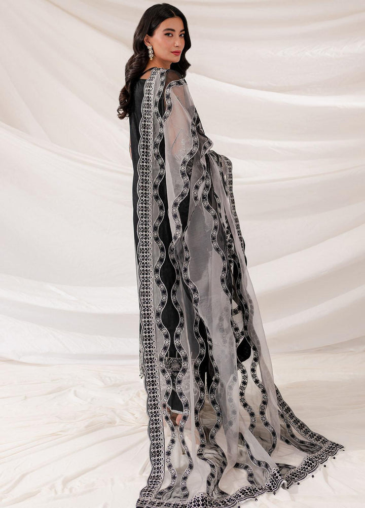Lumiere By Farasha Embroidered Net Suits Unstitched 3 Piece FSH23LM D-04 Black Swan - Luxury Collection