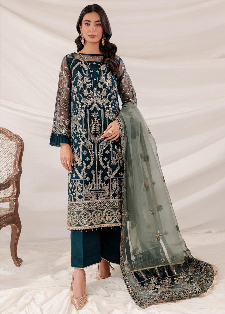 Lumiere By Farasha Embroidered Organza Suits Unstitched 3 Piece FSH23LM D-05 Shamrock - Luxury Collection