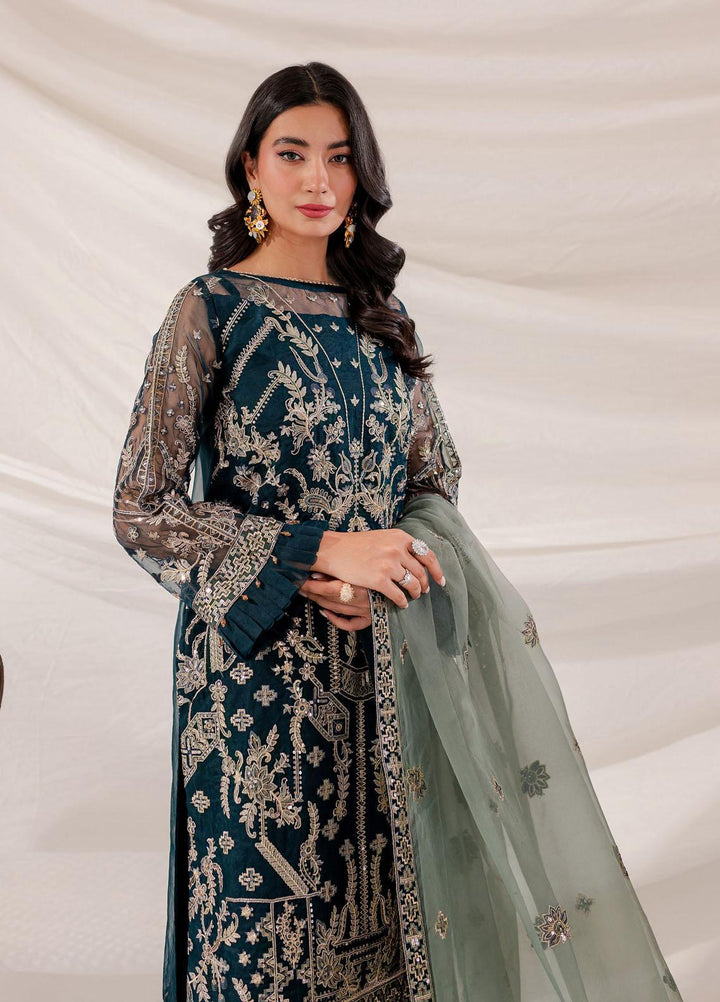 Lumiere By Farasha Embroidered Organza Suits Unstitched 3 Piece FSH23LM D-05 Shamrock - Luxury Collection