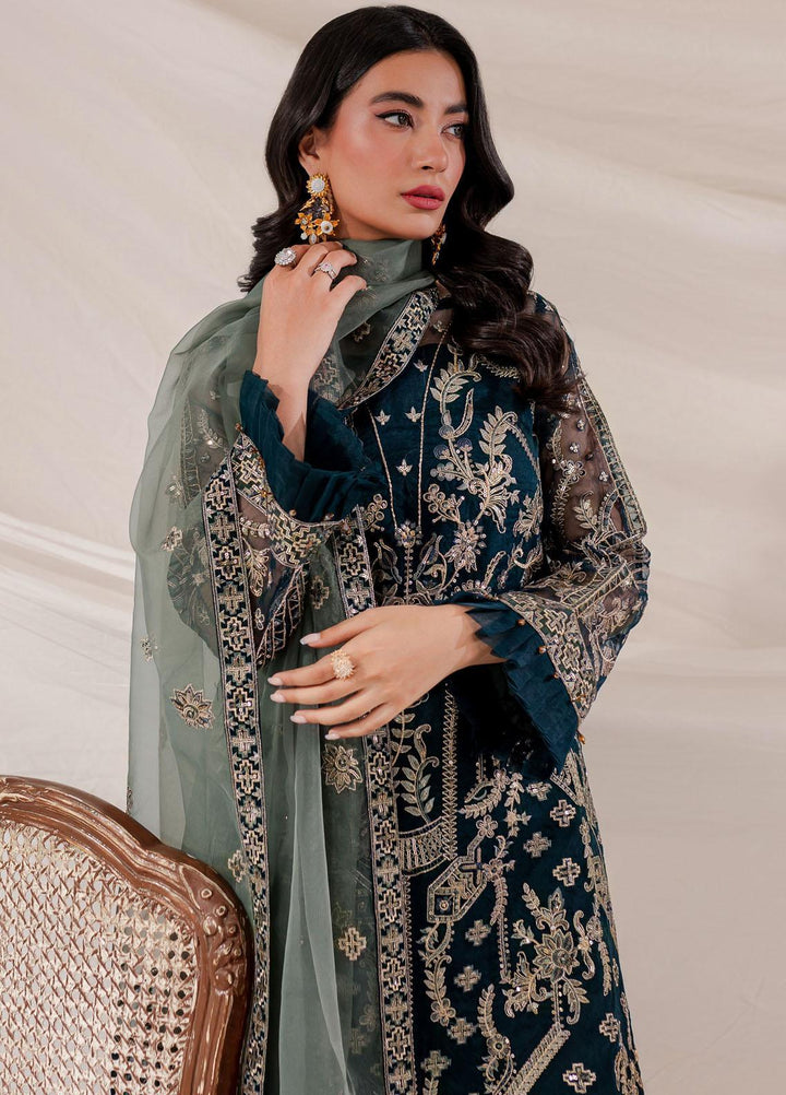 Lumiere By Farasha Embroidered Organza Suits Unstitched 3 Piece FSH23LM D-05 Shamrock - Luxury Collection