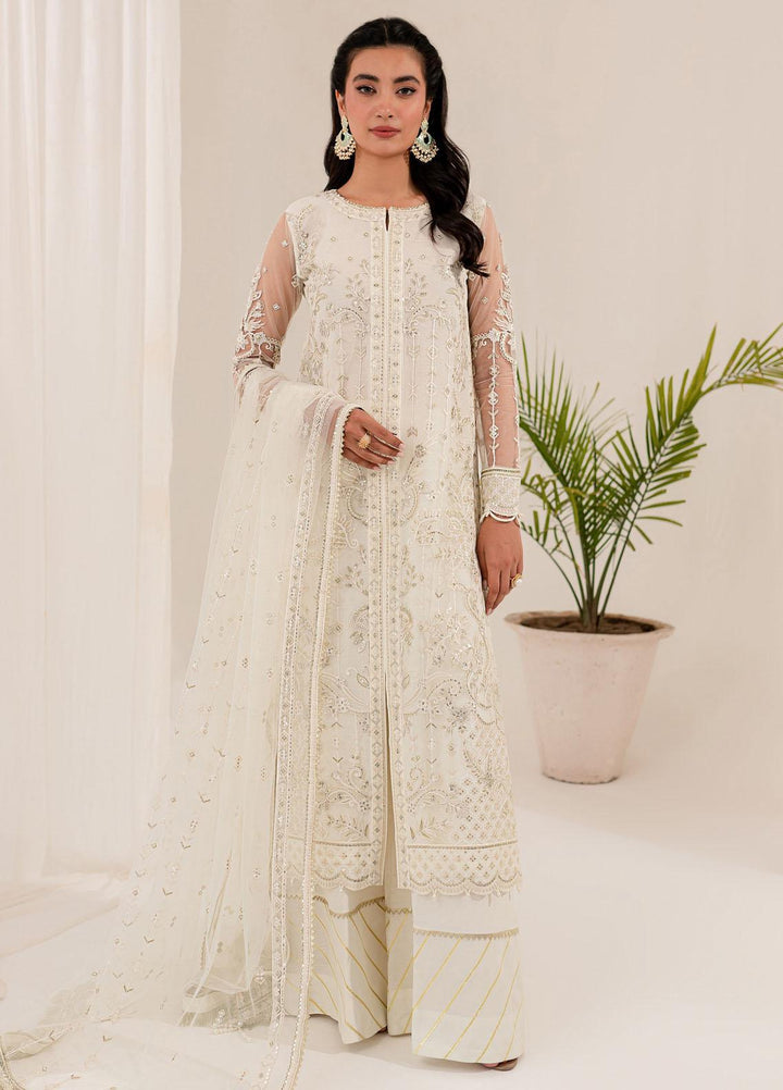 Lumiere By Farasha Embroidered Net Suits Unstitched 3 Piece FSH23LM D-06 Chantilly - Luxury Collection