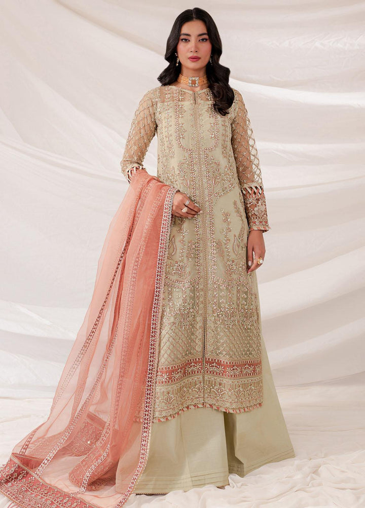 Lumiere By Farasha Embroidered Net Suits Unstitched 3 Piece FSH23LM D-08 Pearl Dream - Luxury Collection