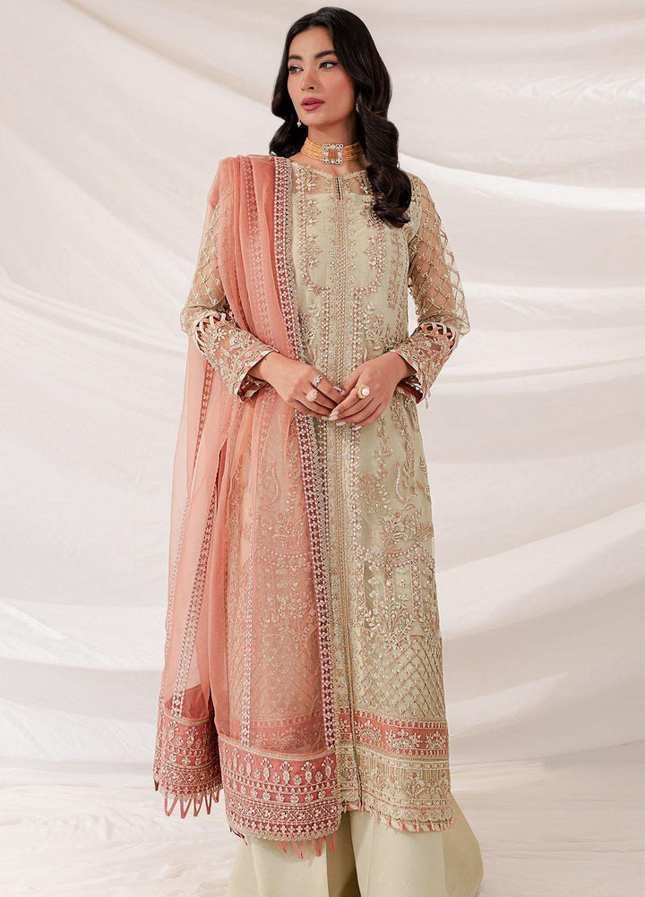 Lumiere By Farasha Embroidered Net Suits Unstitched 3 Piece FSH23LM D-08 Pearl Dream - Luxury Collection