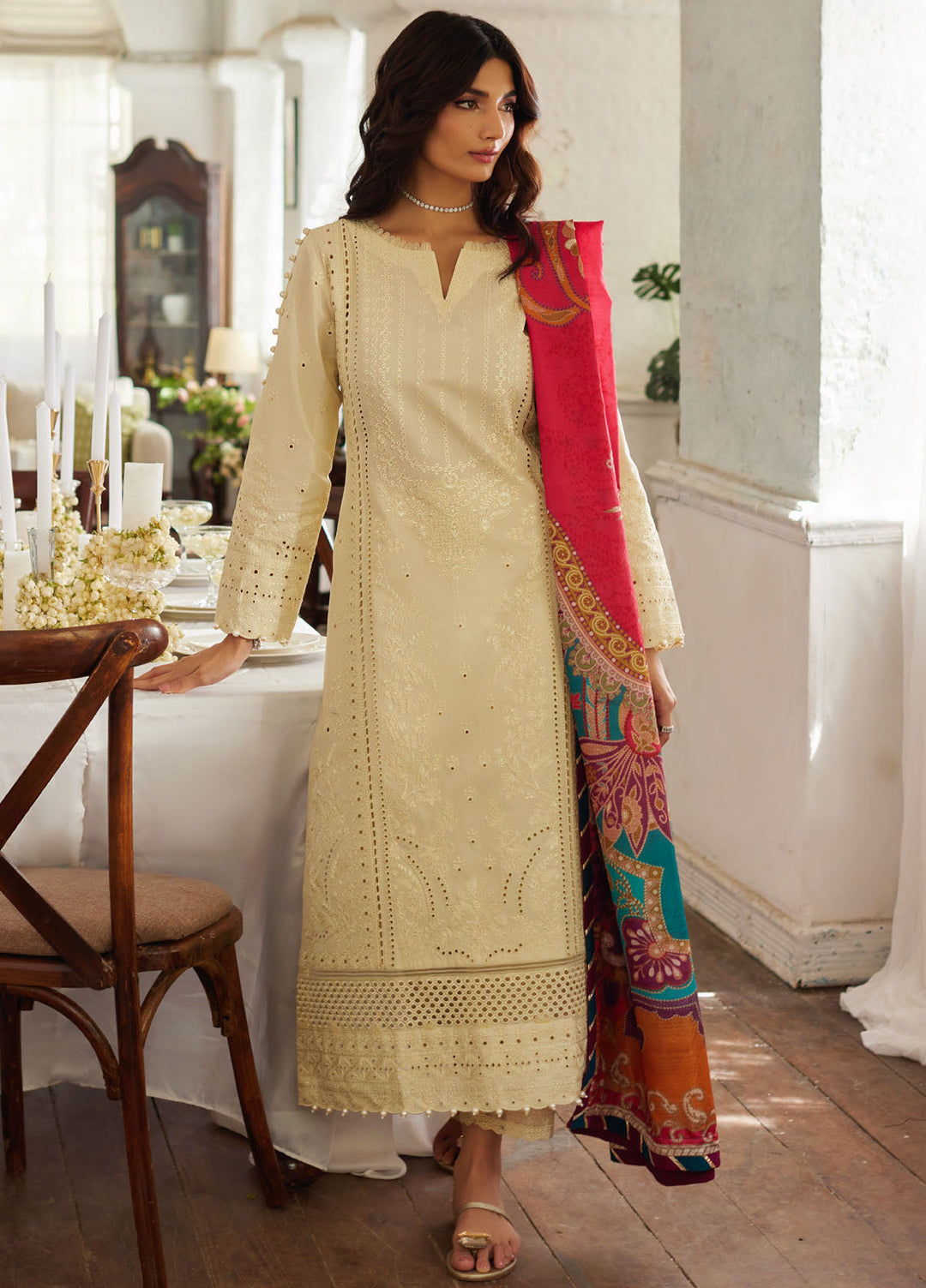 Minor Defect - Lumiere by Gulaal Chikankari Lawn Suits Unstitched 3 Piece GL25LC D-03 Azmin - Summer Collection