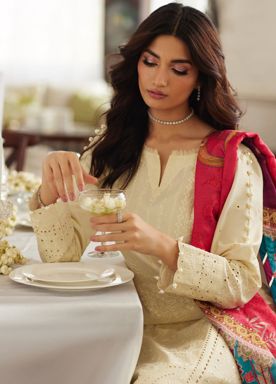 Minor Defect - Lumiere by Gulaal Chikankari Lawn Suits Unstitched 3 Piece GL25LC D-03 Azmin - Summer Collection
