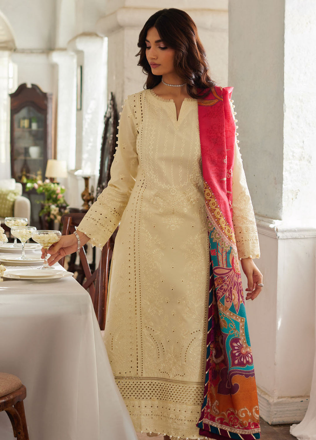 Minor Defect - Lumiere by Gulaal Chikankari Lawn Suits Unstitched 3 Piece GL25LC D-03 Azmin - Summer Collection