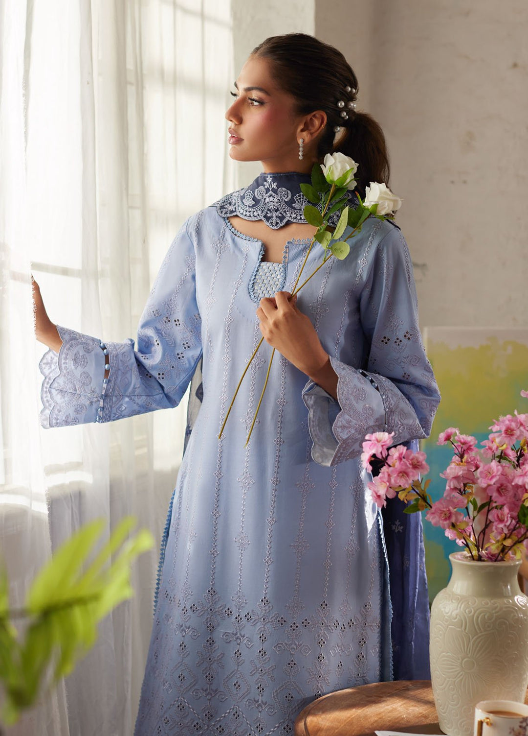 Lumiere by Gulaal Chikankari Lawn Suits Unstitched 3 Piece GL25LC D-10 Zorya - Summer Collection