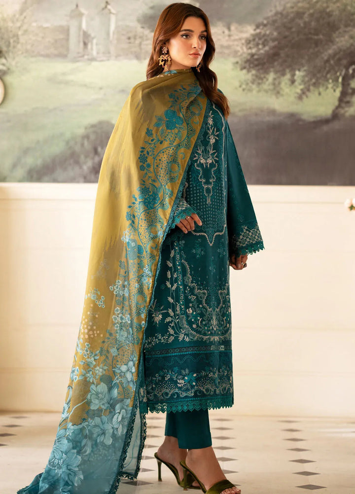 Lumiere By Saad Shaikh Embroidered Silk Suit Unstitched 3 Piece SSK24LF D-03 Foret - Formal Collection