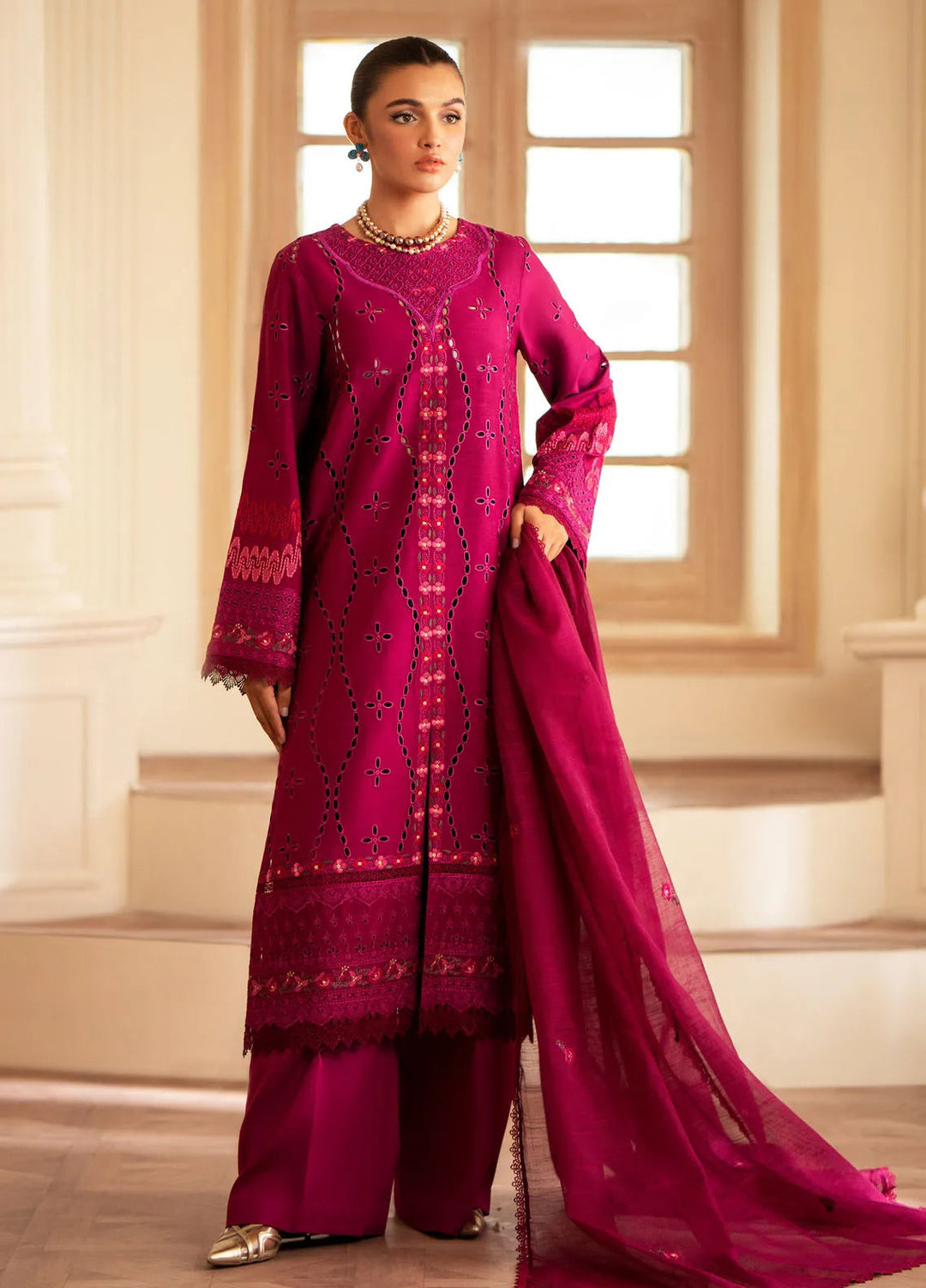 Lumiere By Saad Shaikh Embroidered Silk Suit Unstitched 3 Piece SSK24LF D-04 Arcilla - Formal Collection