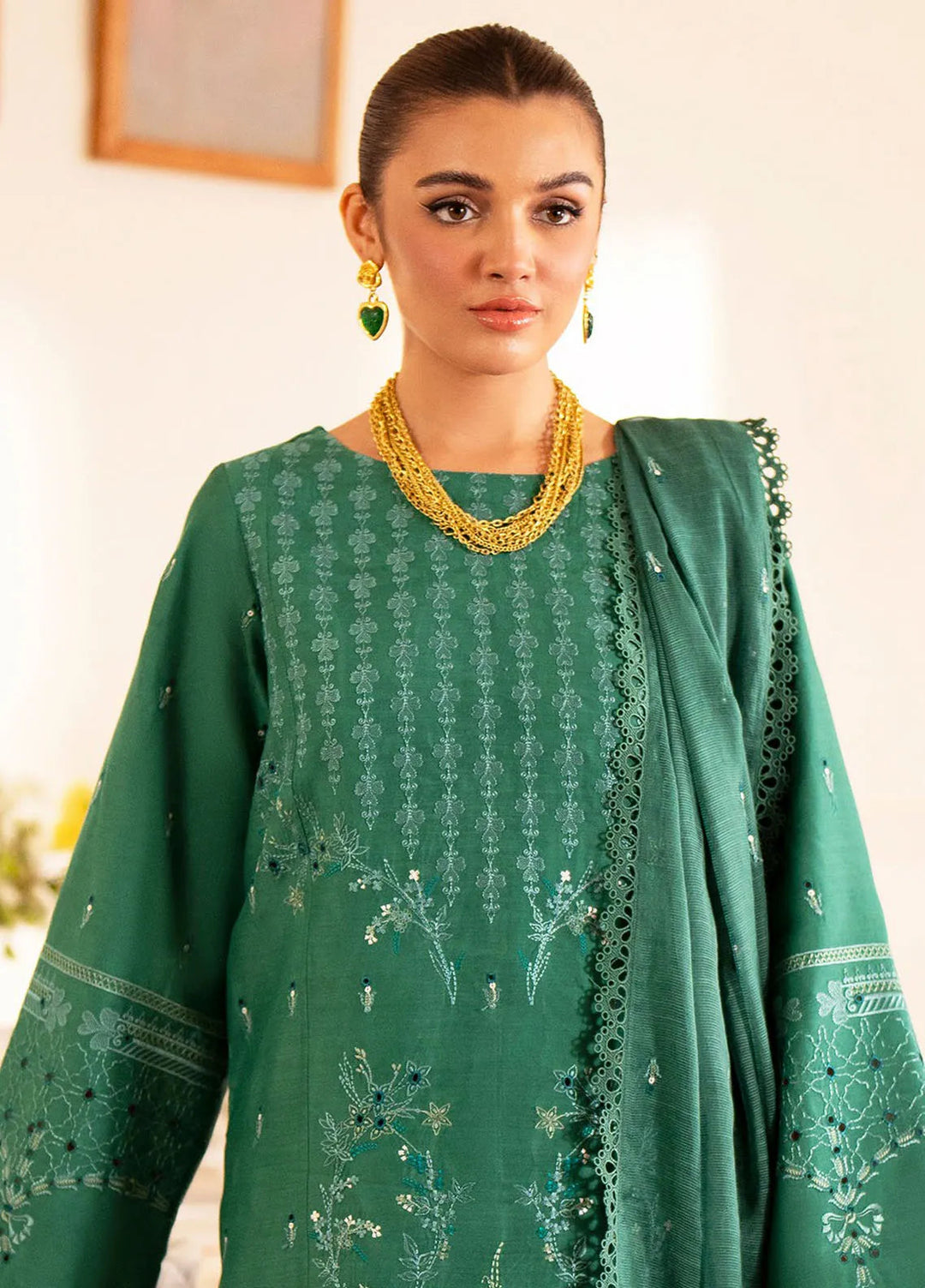 Lumiere By Saad Shaikh Embroidered Silk Suit Unstitched 3 Piece SSK24LF D-08 Opalo - Formal Collection