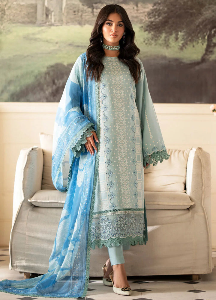 Lumiere By Saad Shaikh Embroidered Silk Suit Unstitched 3 Piece SSK24LF D-10 Ribera - Formal Collection