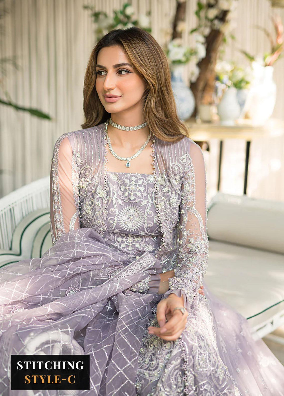 Lumiere By Saira Rizwan Embroidered Net Suits Unstitched 4 Piece SR23LF SR-02 Mia - Festive Collection