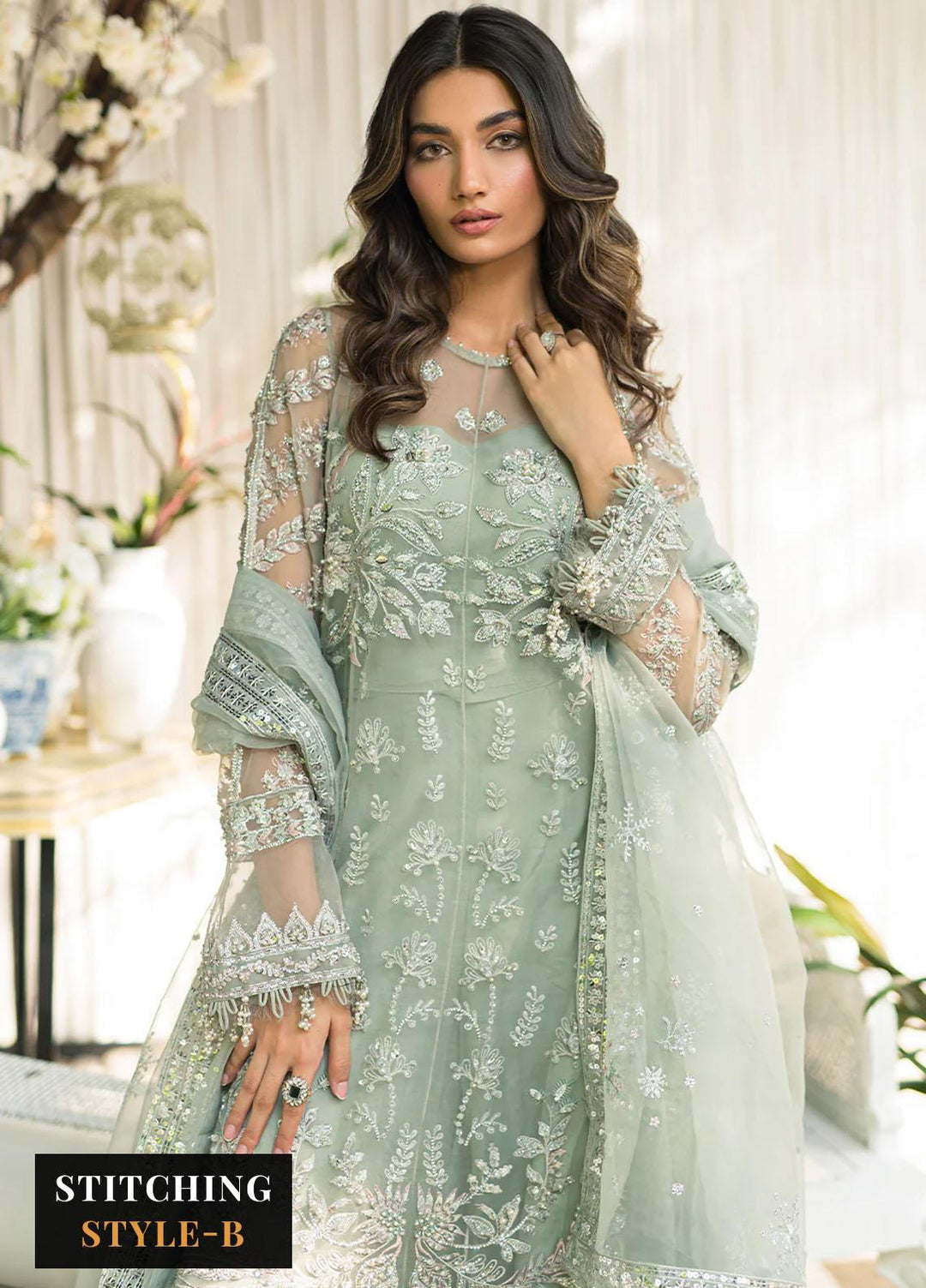 Lumiere By Saira Rizwan Embroidered Organza Suits Unstitched 4 Piece SR23LF SR-03 Talya - Festive Collection