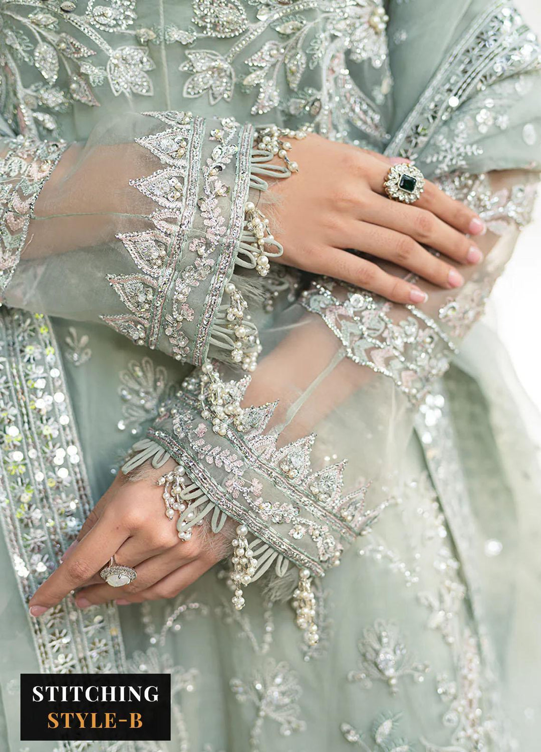 Lumiere By Saira Rizwan Embroidered Organza Suits Unstitched 4 Piece SR23LF SR-03 Talya - Festive Collection