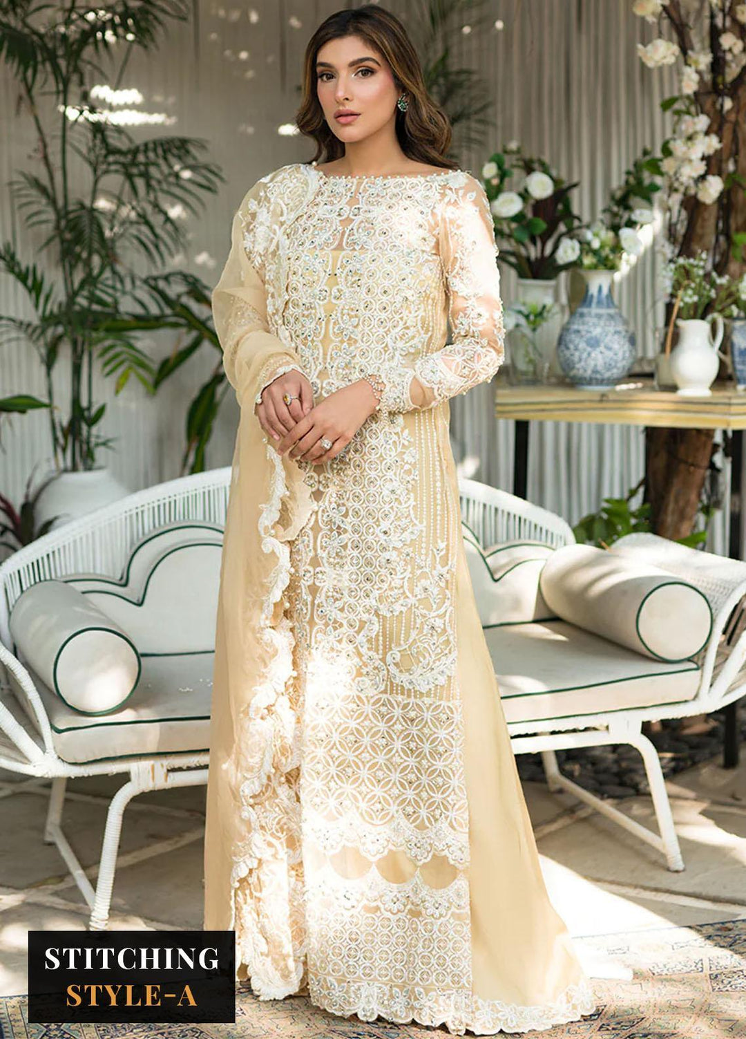 Lumiere By Saira Rizwan Embroidered Organza Suits Unstitched 4 Piece SR23LF SR-04 Daisy - Festive Collection