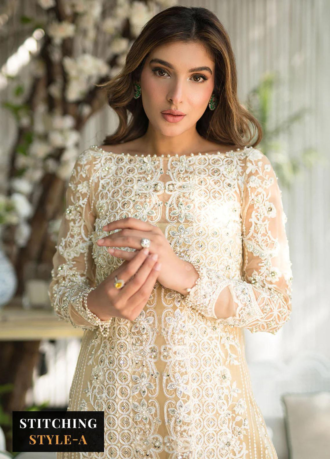 Lumiere By Saira Rizwan Embroidered Organza Suits Unstitched 4 Piece SR23LF SR-04 Daisy - Festive Collection