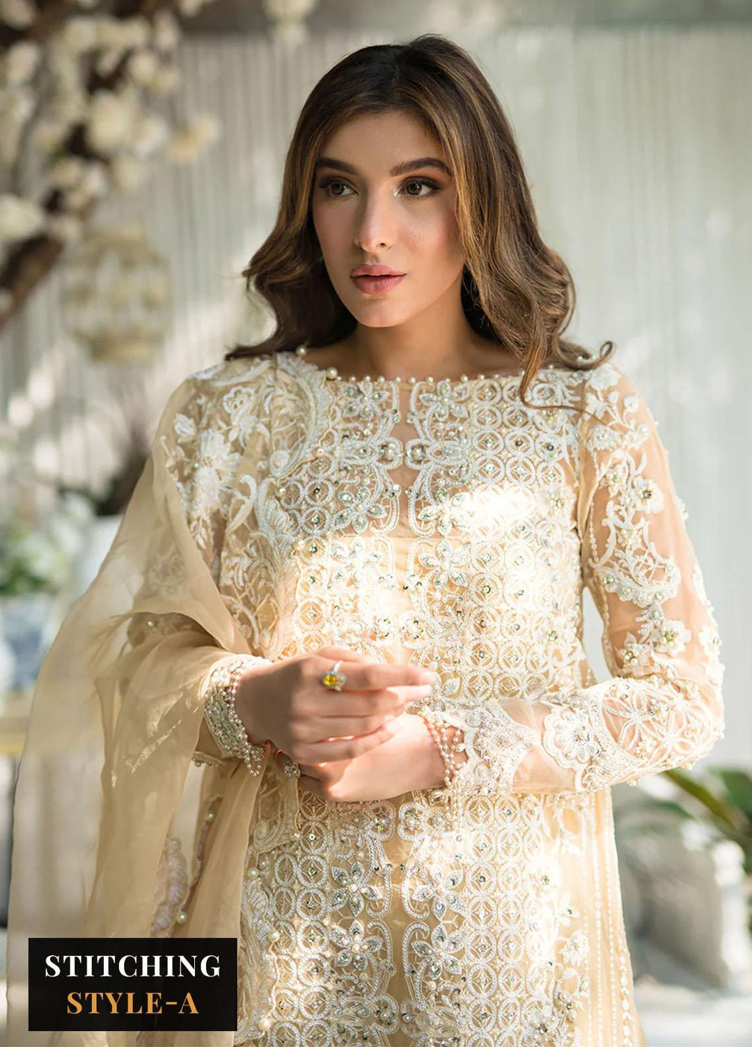 Lumiere By Saira Rizwan Embroidered Organza Suits Unstitched 4 Piece SR23LF SR-04 Daisy - Festive Collection