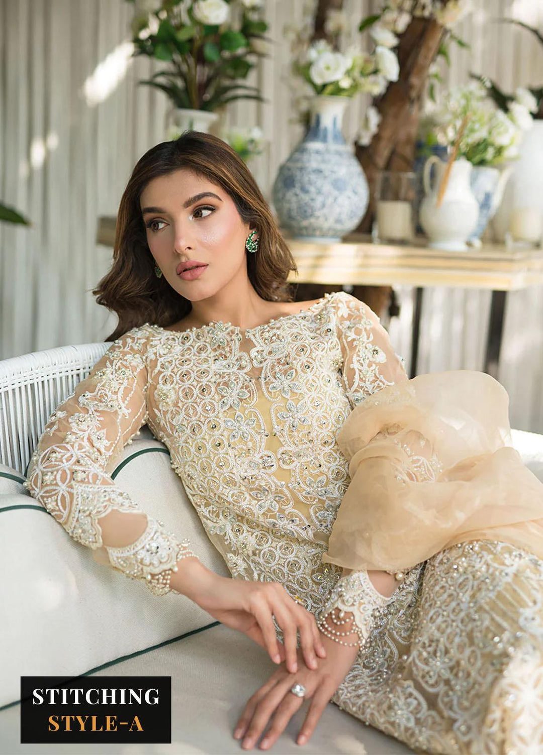 Lumiere By Saira Rizwan Embroidered Organza Suits Unstitched 4 Piece SR23LF SR-04 Daisy - Festive Collection