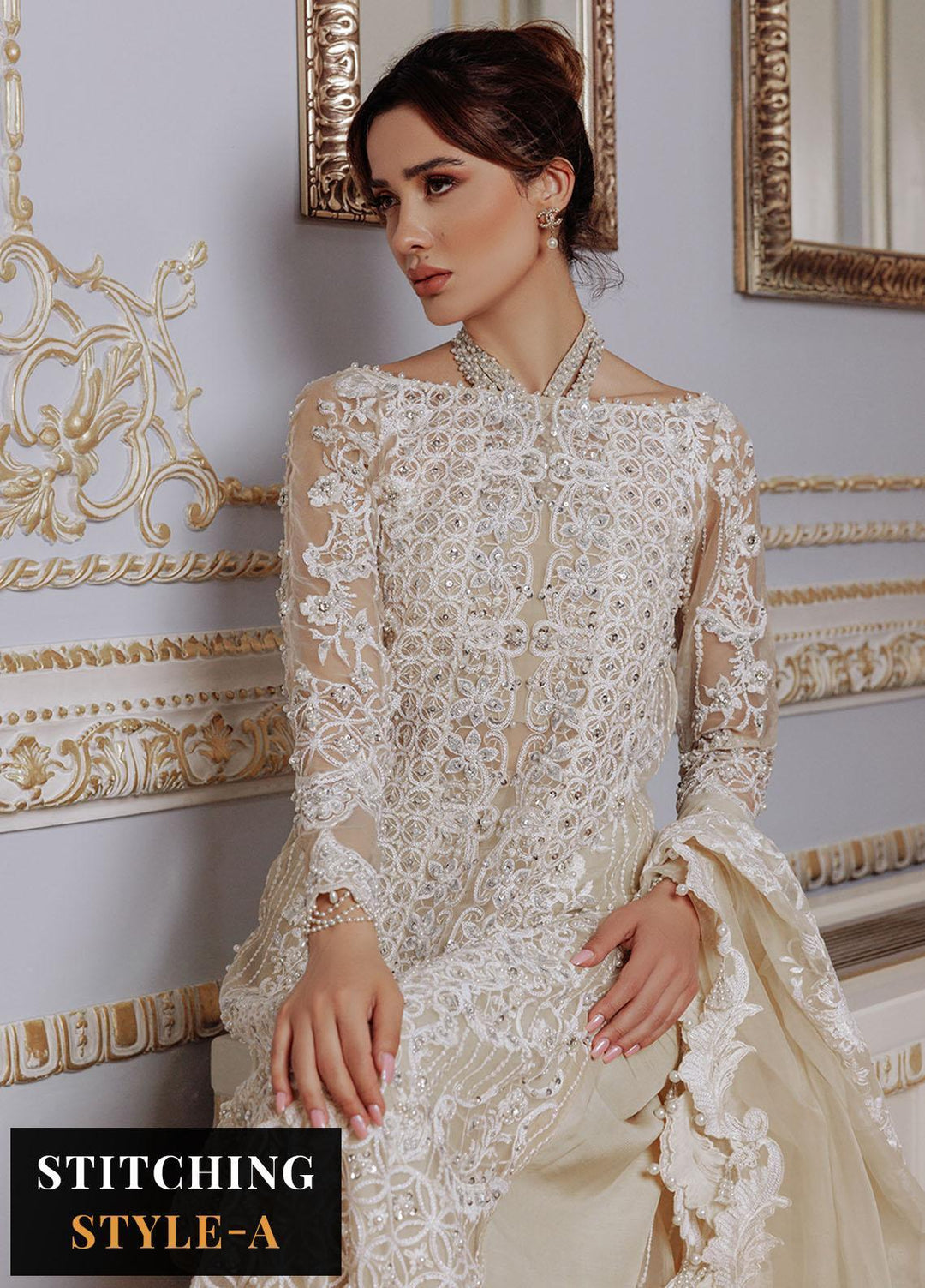 Lumiere By Saira Rizwan Embroidered Organza Suits Unstitched 4 Piece SR23LF SR-04 Daisy - Festive Collection