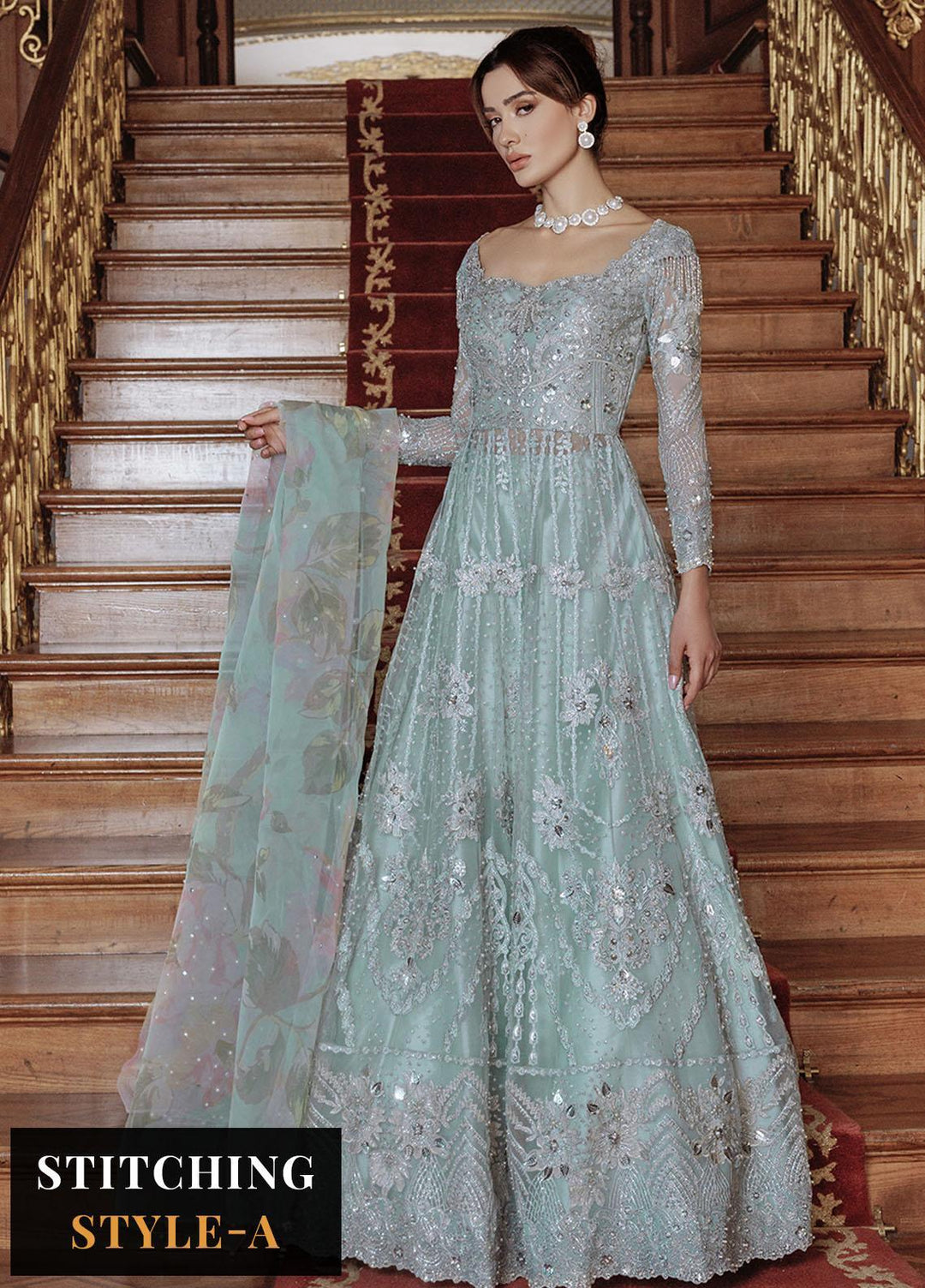 Lumiere By Saira Rizwan Embroidered Net Suits Unstitched 4 Piece SR23LF SR-07 Amu - Festive Collection