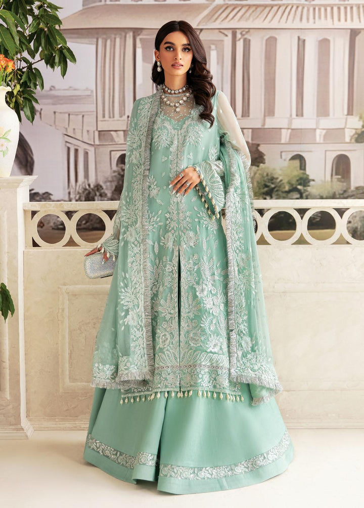 Luminara By Ayzel Embroidered Organza Suits Unstitched 3 Piece AAF23L Cornflower - Wedding Collection