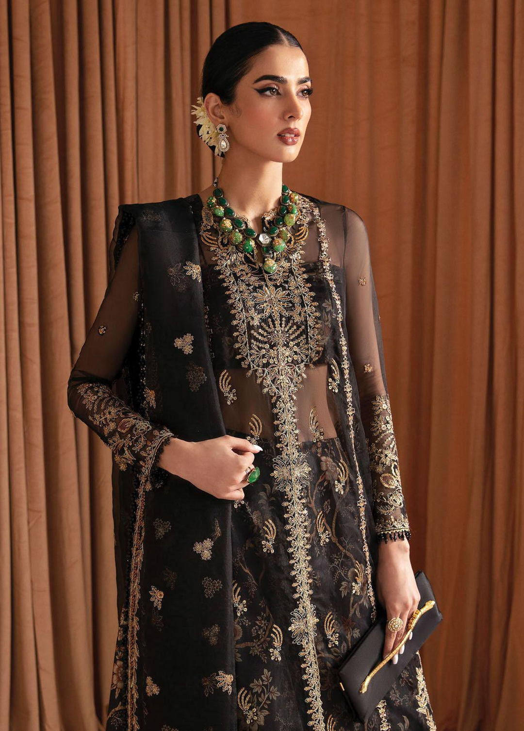 Luminara By Ayzel Embroidered Organza Suits Unstitched 3 Piece AAF23L Dusk - Wedding Collection