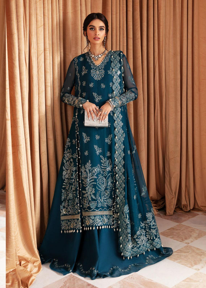 Luminara By Ayzel Embroidered Chiffon Suits Unstitched 3 Piece AAF23L Lapis - Wedding Collection