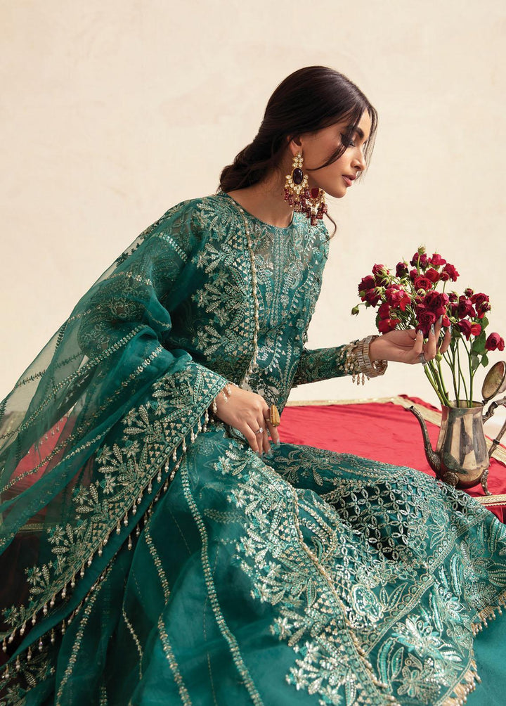 Luminara By Ayzel Embroidered Organza Suits Unstitched 3 Piece AAF23L Peridot - Wedding Collection