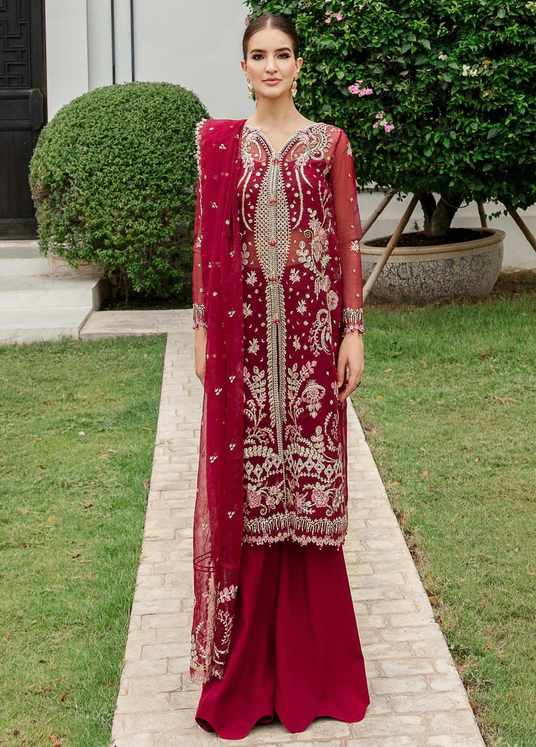 Luminous By Saad Shaikh Embroidered Organza Suits Unstitched 4 Piece SSK23L Ava - Formal Collection