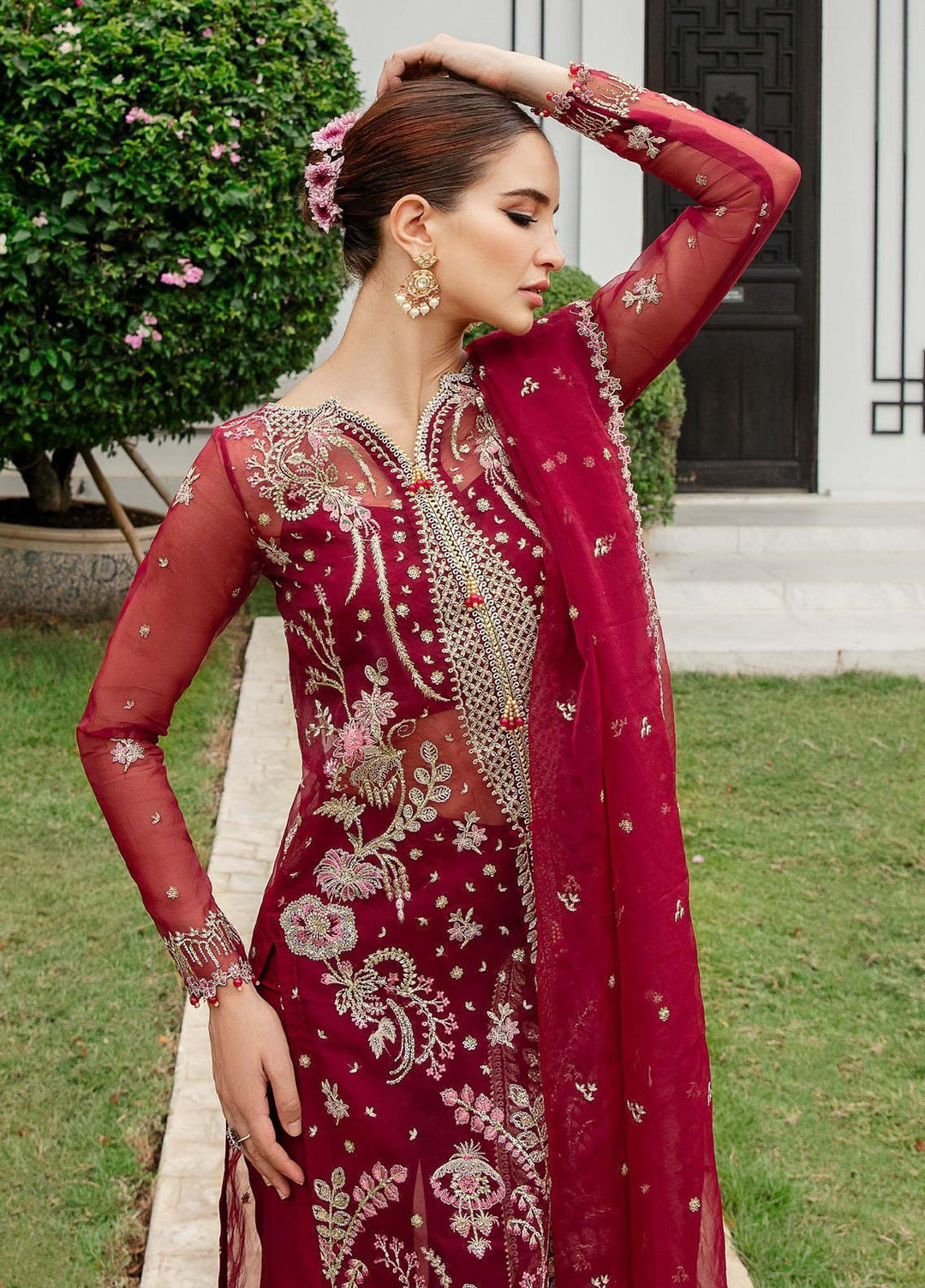 Luminous By Saad Shaikh Embroidered Organza Suits Unstitched 4 Piece SSK23L Ava - Formal Collection