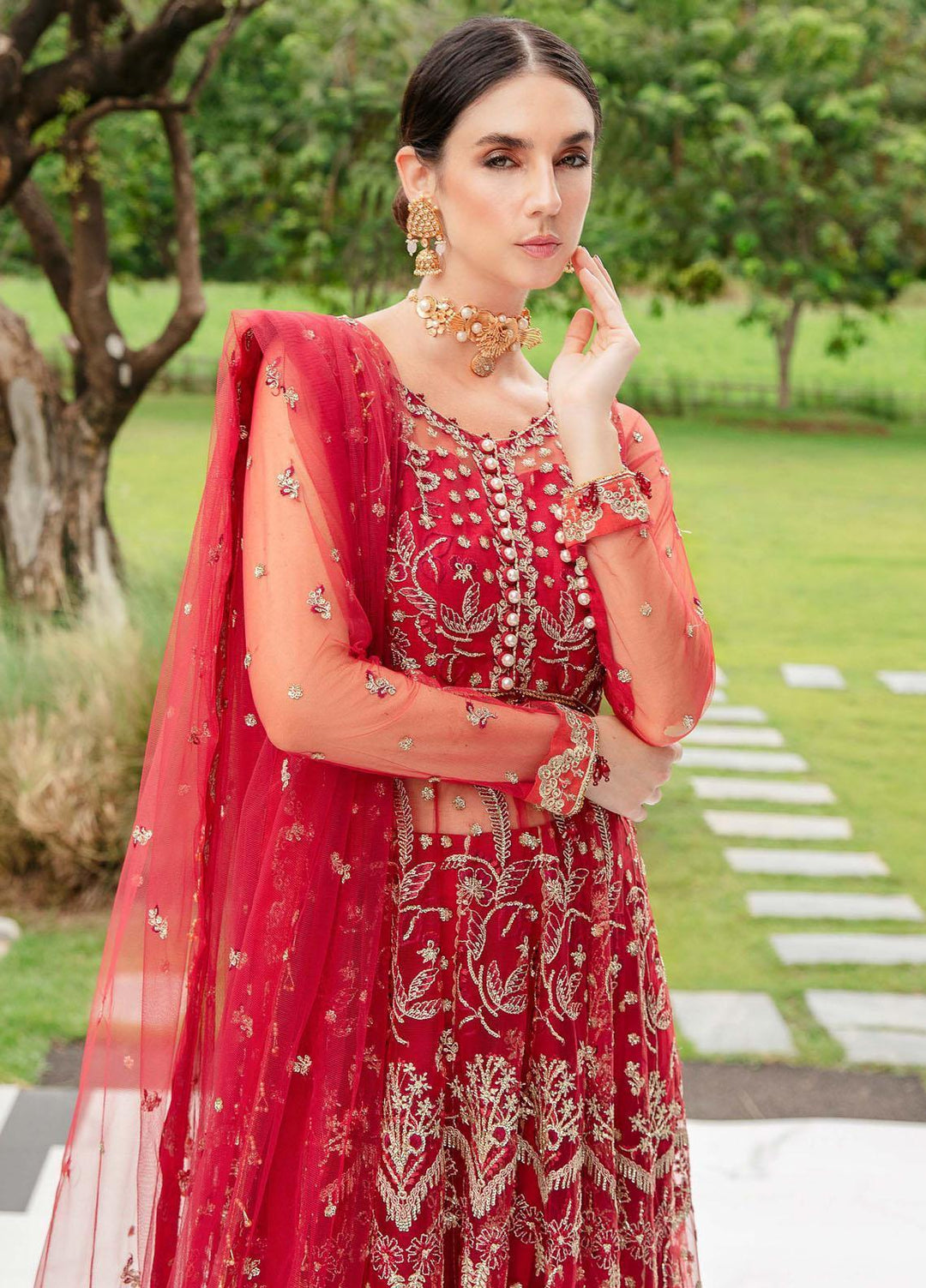 Luminous By Saad Shaikh Embroidered Net Suits Unstitched 4 Piece SSK23L Livia - Formal Collection