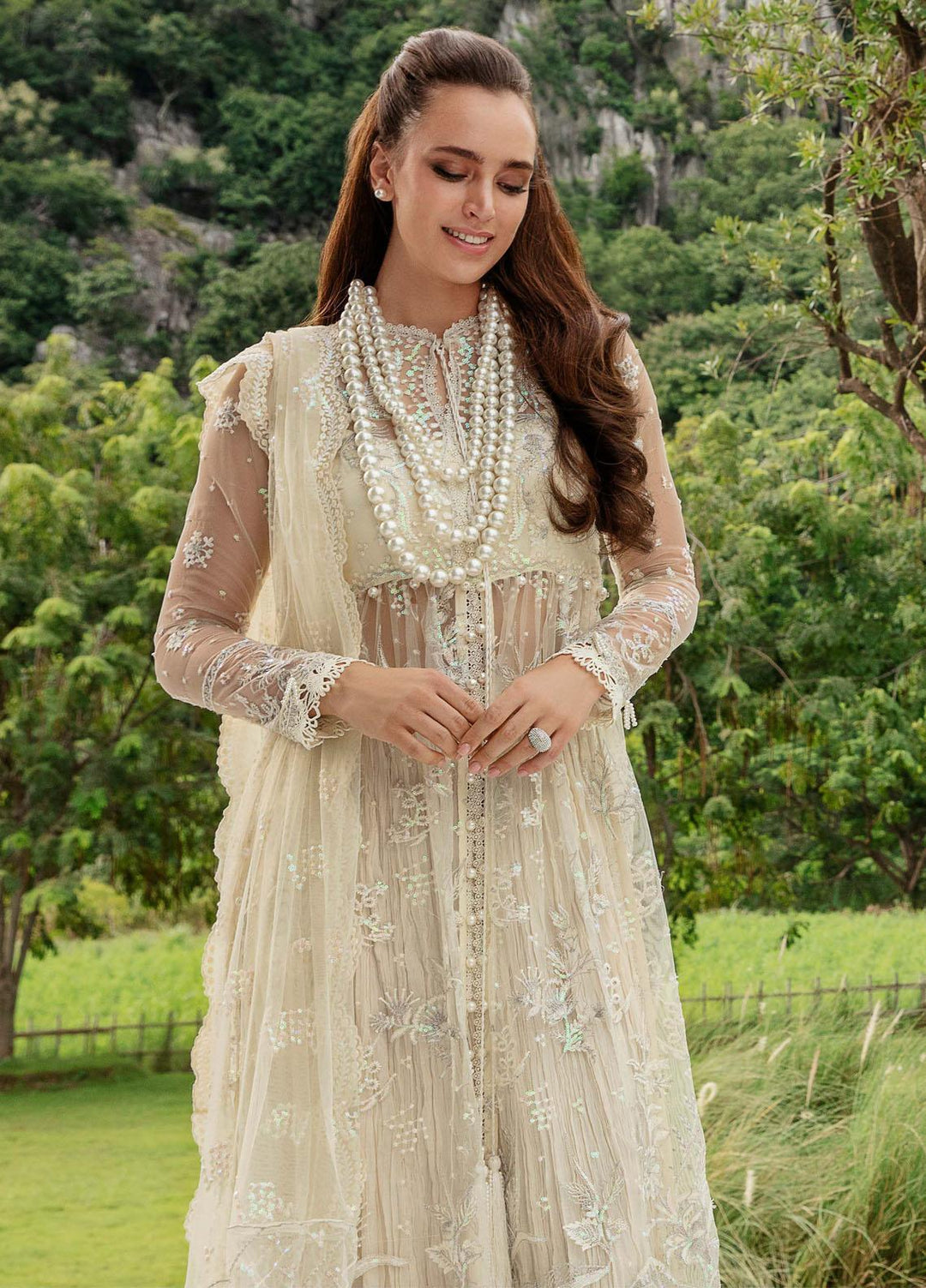 Luminous By Saad Shaikh Embroidered Net Suits Unstitched 4 Piece SSK23L Oai - Formal Collection