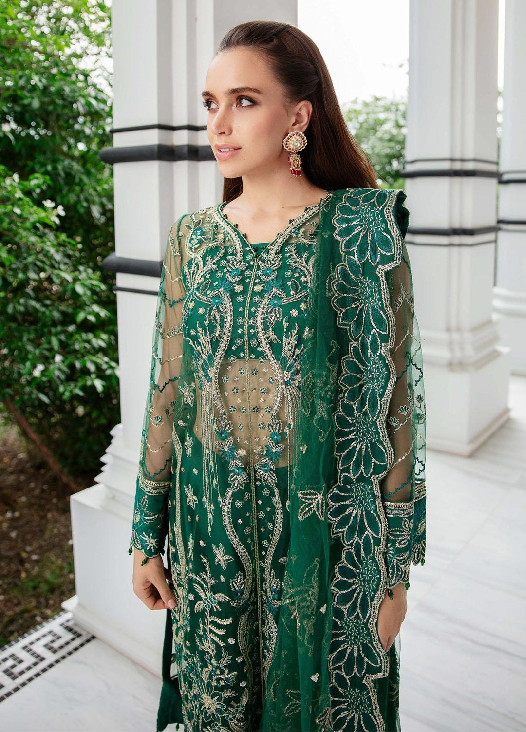 Luminous By Saad Shaikh Embroidered Net Suits Unstitched 4 Piece SSK23L Ravena - Formal Collection